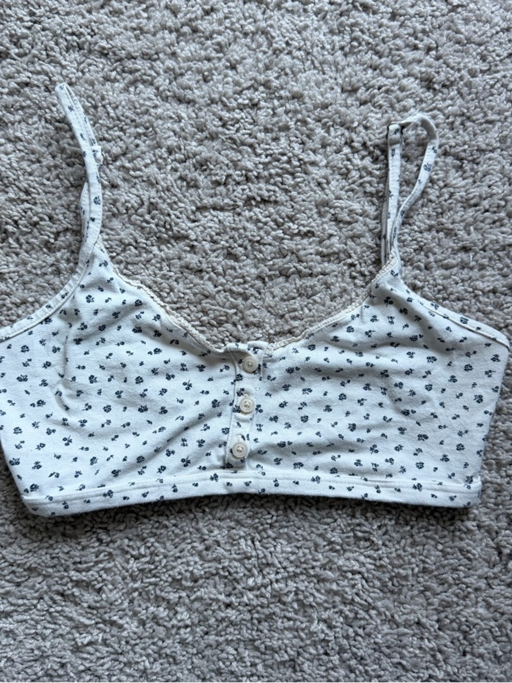 Brandy Melville White Floral Bralette